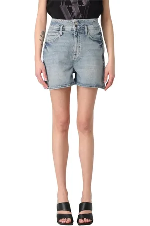 Armani Exchange Korte broeken, Dames, Blauw, W27, Denim, Stonewashed Denim Shorts