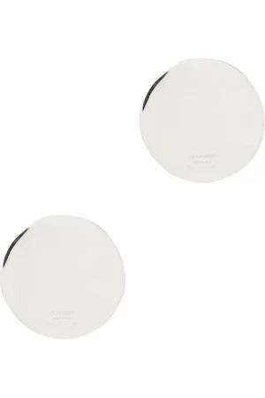 Jil Sander Accessoires, Dames, Grijs, ONE Size, Minimalistische Zilveren Disc Oorbellen