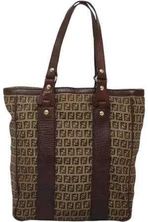 Fendi Pre-owned, Dames, Bruin, ONE Size, Leer, Pre-owned Canvas fendi-bags