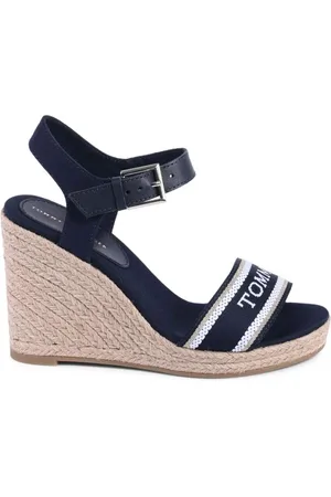 Tommy Hilfiger Schoenen, Dames, Blauw, 42 EU, Stijlvolle Espadrille Wedges voor Vrouwen