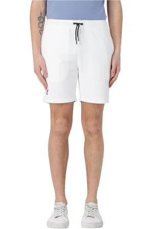 K-Way Korte broeken, Heren, Wit, M, Katoen, Blauwe Herenshorts Stijlvol en
