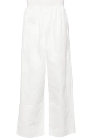 Hed Mayner Broeken, Heren, Wit, L, Gekreukelde Wijde Broek