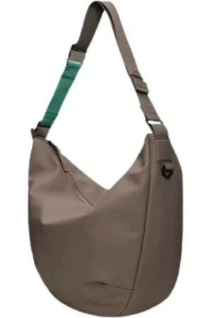 Rains Tassen, Dames, Bruin, ONE Size, Gedrapeerde schoudertas met contrastband