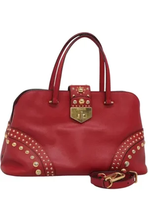 Prada Pre-owned, Dames, Rood, ONE Size, Leer, Tweedehands leren handtassen