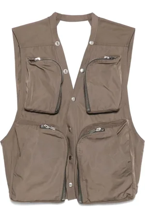 Rick Owens Jassen, Heren, Bruin, M, Heren Cargo Vest Jas