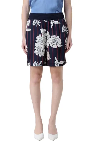 Liu Jo Korte broeken, Dames, Blauw, S, Polyester, Bloemenprint Casual Shorts