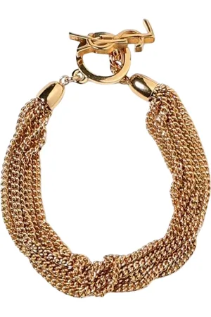 Saint Laurent Accessoires, Dames, Geel, S, Elegant Multi Strand Chain Bracelet