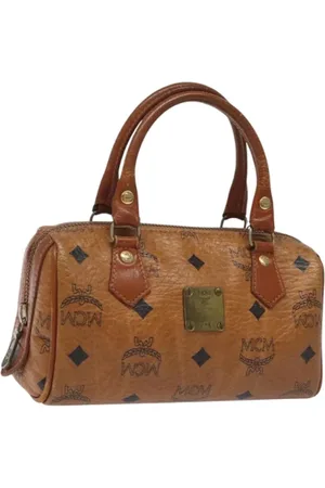 MCM Pre-owned, Dames, Bruin, ONE Size, Leer, Tweedehands leren handtassen