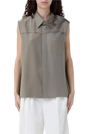 Ami Blouses & Shirts, Dames, Grijs, XS, Grijze Mouwloze Blouse