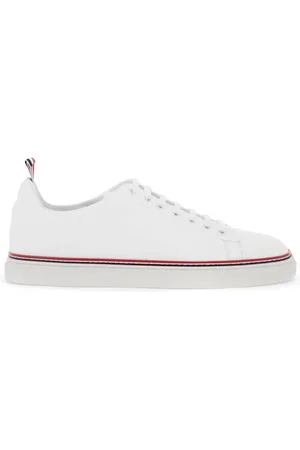 Thom Browne Schoenen, Heren, Wit, 44 EU, Leer, Tricolor Detail Leren Sneakers