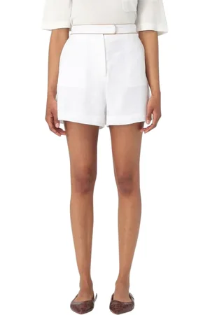 MVP Wardrobe Korte broeken, Dames, Wit, S, Linnen, Witte Linnen Tailored Shorts