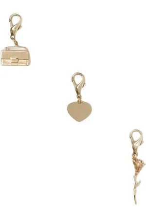 Golden Goose Accessoires, Dames, Geel, ONE Size, Gouden Charme Handtas Hart Roos