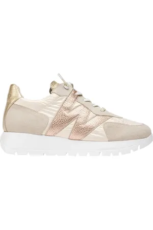 Wonders Schoenen, Dames, Veelkleurig, 38 EU, Zand Wedge Sneakers Urban Chic Style