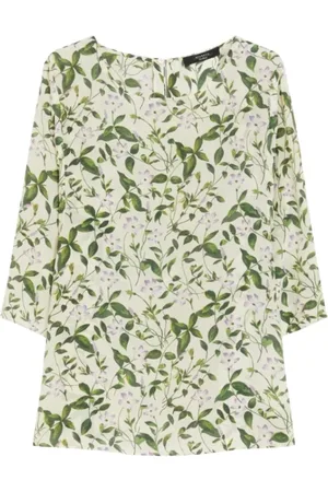 Max Mara Blouses & Shirts, Dames, Veelkleurig, M, Bloemenzijde gymstijlblouse