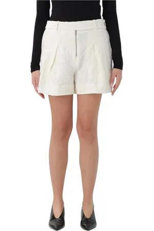 Jil Sander Korte broeken, Dames, Wit, S, Elegante Witte Geplooide Shorts