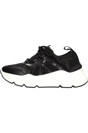 Emanuélle vee Schoenen, Dames, Zwart, 39 EU, Leer, Sneakers Zwart