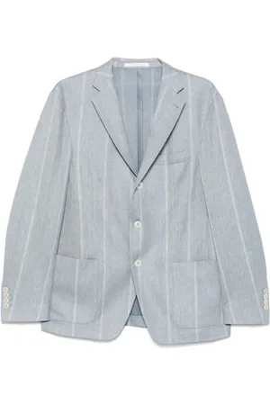 ELEVENTY Jassen, Heren, Blauw, 2Xl, Denim, Denim Single Breasted Jas