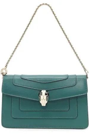 Bvlgari Pre-owned, Dames, Groen, ONE Size, Leer, Tweedehands leren handtassen