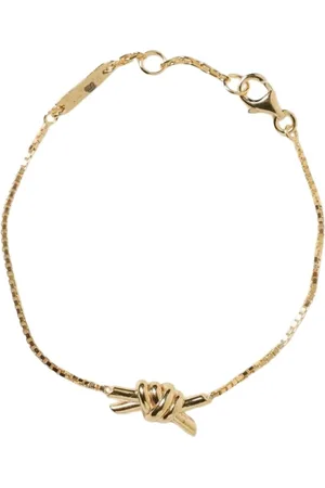 Bottega Veneta Accessoires, Dames, Geel, M, Elegant Knotted Chain Bracelet