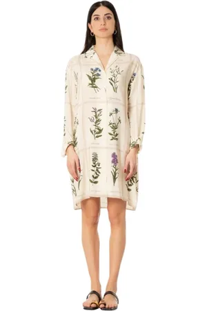 Max Mara Kleedjes, Dames, , S, Zijden Chemisierjurk - Bloemenprint