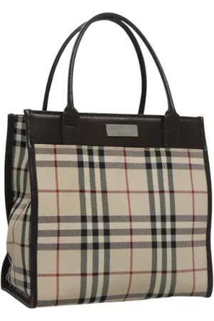 Burberry Pre-owned, Dames, , ONE Size, Leer, Tweedehands Canvas handtassen