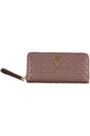 Guess Accessoires, Dames, Bruin, ONE Size, Polyethyleen Portemonnee met Meerdere Vakken en Afneembare Trekker