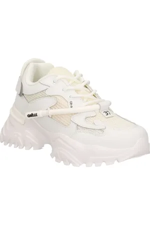 GAËLLE Schoenen, Dames, Wit, 36 EU, Leer, Witte Sneakers Elegant en veelzijdig