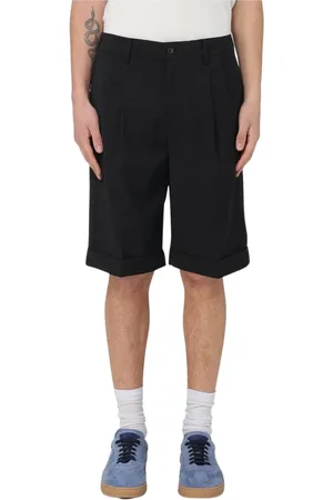 BARENA Korte broeken, Heren, Zwart, M, Zwarte Slim-Fit Broek met Zakken
