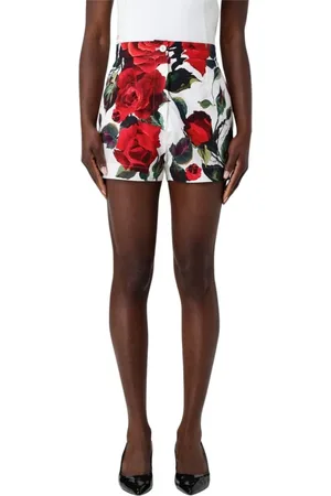 Dolce & Gabbana Korte broeken, Dames, Veelkleurig, 2Xs, Witte op maat gemaakte shorts, elegant en stijlvol