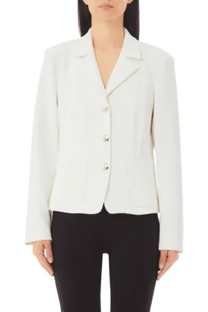 Liu Jo Jassen, Dames, Wit, S, Polyester, Witte jas met polyester en viscose
