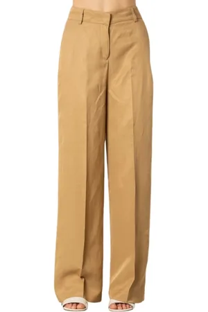 ACTUALEE Broeken, Dames, Bruin, M, Leer, Op maat gemaakte broek - Kameelkleur