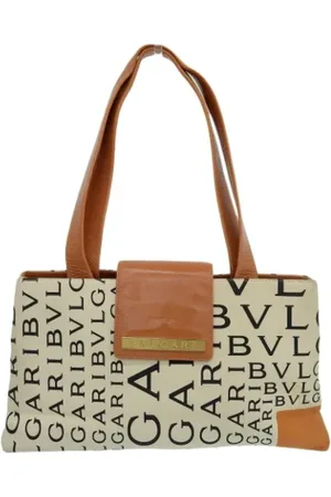 Bvlgari Pre-owned, Dames, , ONE Size, Leer, Pre-owned Canvas shoulder-bags