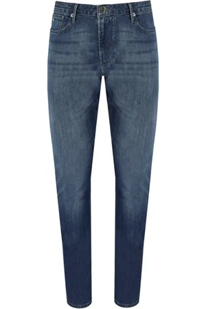 Emporio Armani Jeans, Heren, Blauw, W33, Katoen, Blauwe Slim Fit Jeans