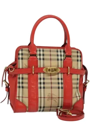Burberry Pre-owned, Dames, , ONE Size, Leer, Tweedehands leren handtassen