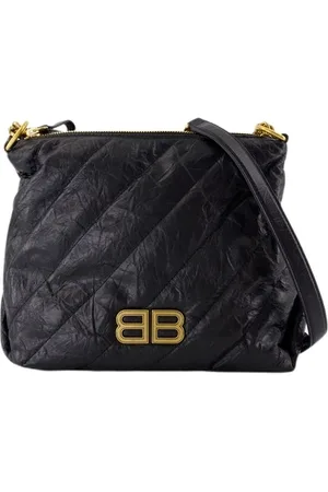 Balenciaga Tassen, Dames, Zwart, ONE Size, Leer, Gewatteerde Crushed Kalfsleren Schoudertas