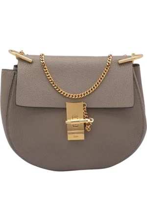 Chloé Pre-owned, Dames, Grijs, ONE Size, Leer, Tweedehands leren schoudertassen