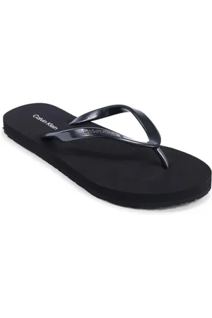 Calvin Klein Schoenen, Dames, Zwart, 37 EU, Zwarte Rubberen Flip Flop