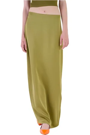 Silvian Heach Rokken, Dames, Groen, XL, Polyester, Lange rok met lage taille en ritssluiting