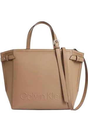 Calvin Klein Tassen, Dames, , ONE Size, Leer, Minimale Hardware Tote