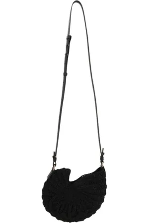 Chloé Tassen, Dames, Zwart, ONE Size, Schelpvormige Gehaakte Schoudertas