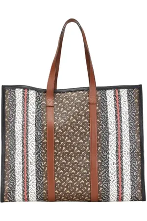 Burberry Pre-owned, Dames, Bruin, ONE Size, Leer, Pre-owned Canvas totes