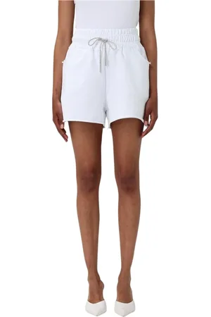 DISCLAIMER Korte broeken, Dames, Wit, L, Katoen, Witte Trekkoord Shorts