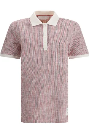 Thom Browne Tops, Dames, Roze, S, Katoen, Gestreepte Polo Mini Jurk