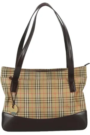 Burberry Pre-owned, Dames, , ONE Size, Pre-owned Canvas shoulder-bags