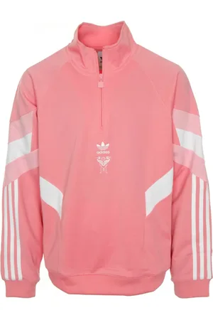 adidas Sweatshirts & Hoodies, Heren, Roze, XL, Half-Zip Oversize Fit Sweatshirt