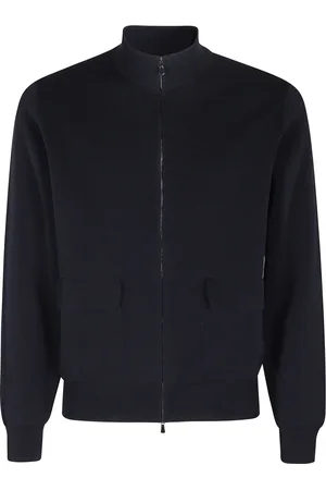 FILIPPO DE LAURENTIIS Sweatshirts & Hoodies, Heren, Blauw, 2Xl, Katoen, Katoenen Fullzip Jas met 2 Zakken