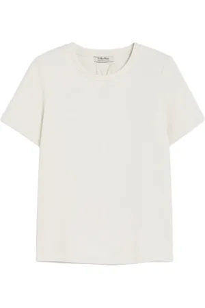 Max Mara Tops, Dames, Wit, S, Katoen, Witte Crew-neck T-shirts en Polos