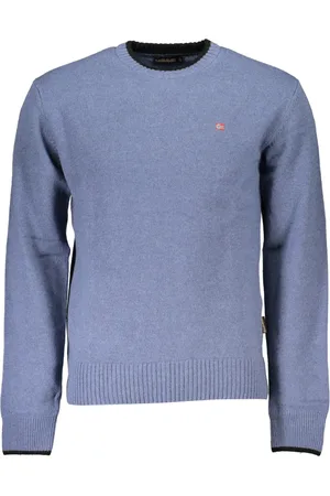 Napapijri Truien, Heren, Blauw, 3Xl, Blauwe Trui met Lange Mouwen en Borduursel