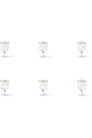 BITOSSI Accessoires, unisex, Grijs, ONE Size, Gouden rand waterglazen set