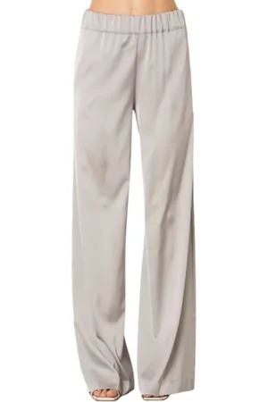 D.EXTERIOR Broeken, Dames, Grijs, M, Polyester, Wijde broek - Staal kleur